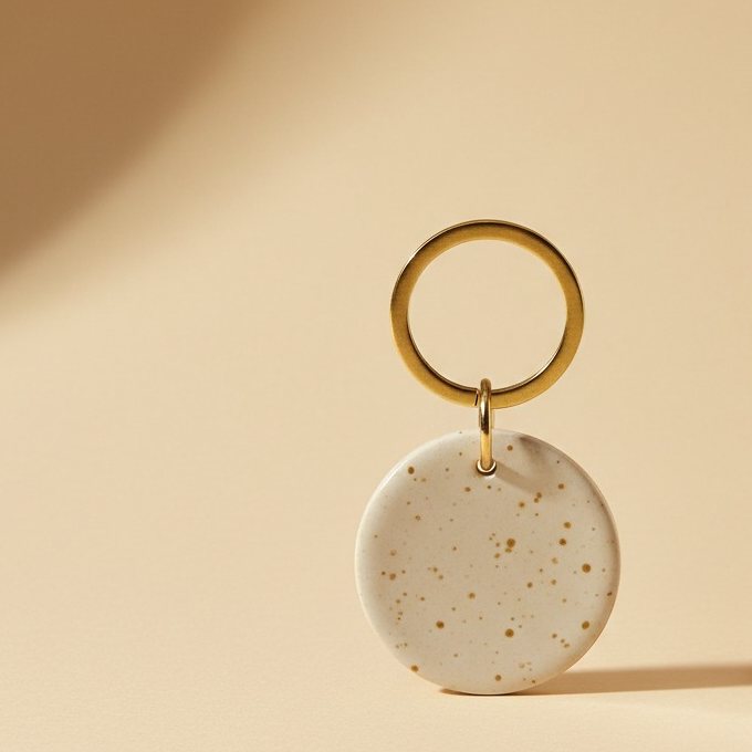 Speckled Disc Keyring — complete unbranded gift
