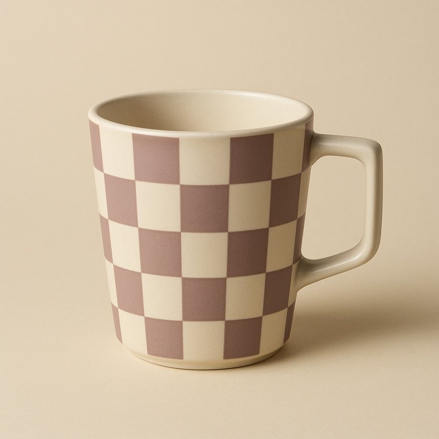 Tapered Check Mug — complete unbranded gift