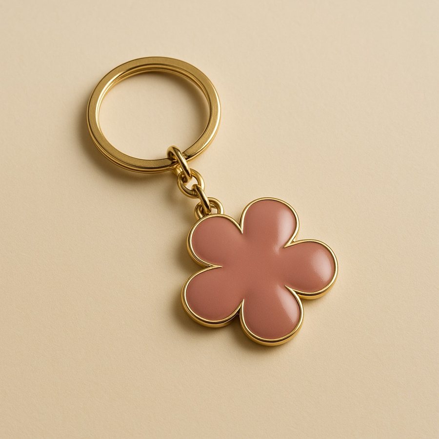 Abstract Flower Keyring — complete unbranded gift
